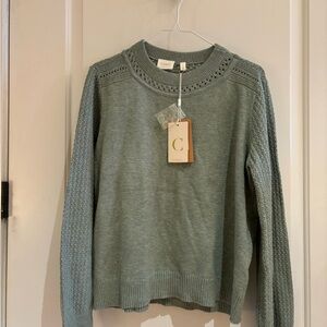Women's Cyrus Crewneck  Sweater in Eucalyptus Sz L NWT
